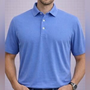 -Bobby Jones Polo Blue Short Sleeve Golf Shirt Men's Size Large